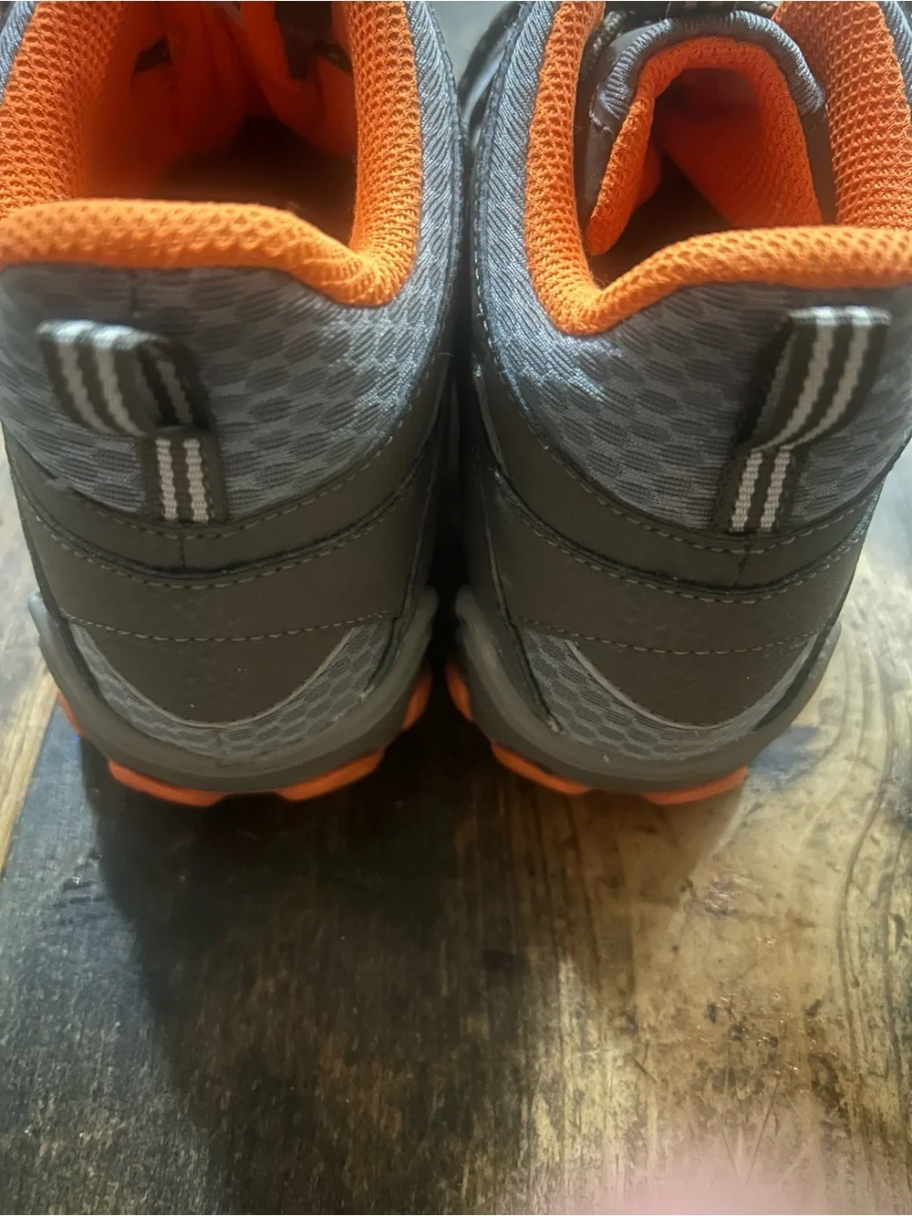 Merrell Chameleon 7 Waterproof Mid Hiking Boots Gray Orange Kids Boys Size 3.5
